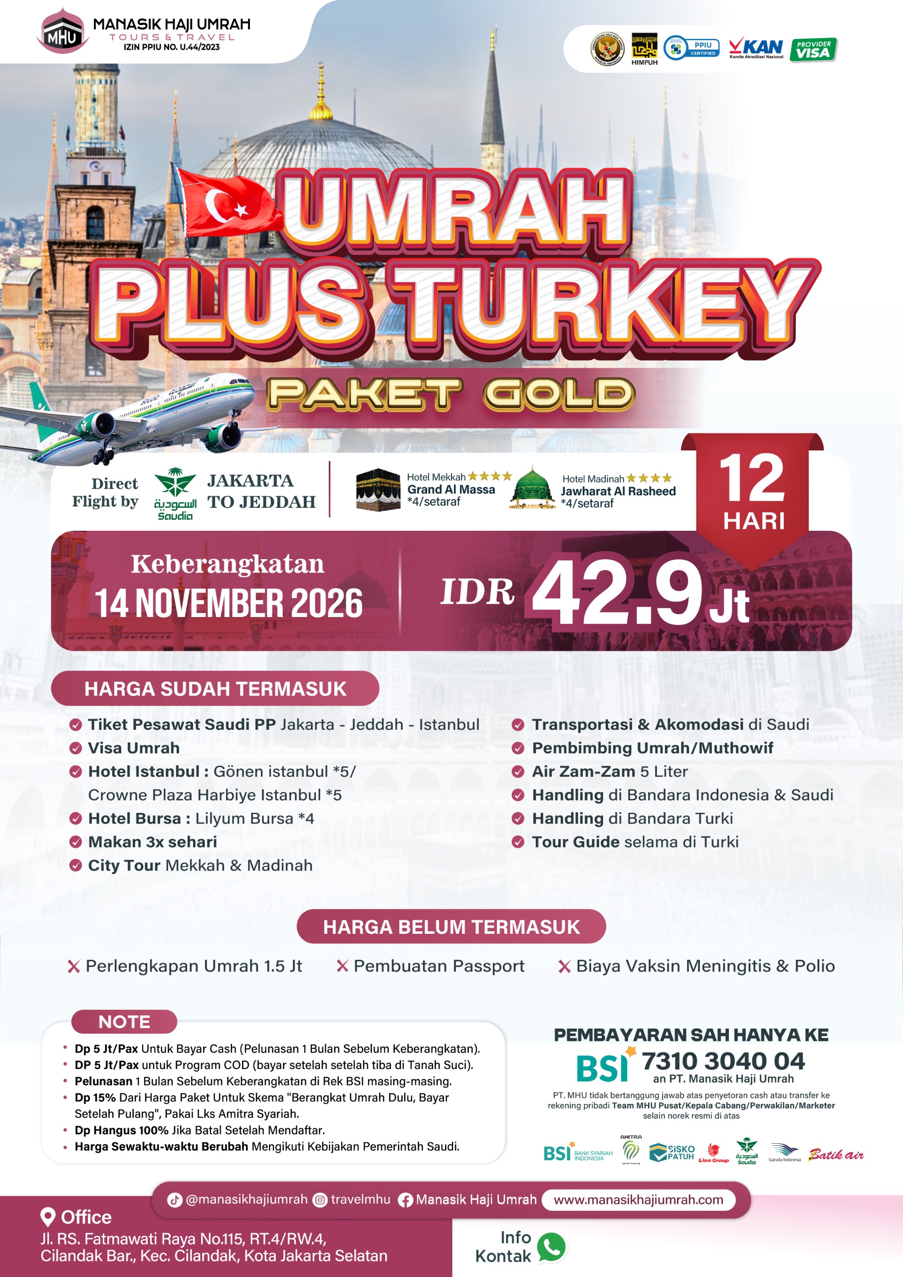 Paket Umrah Plus Turkey Gold